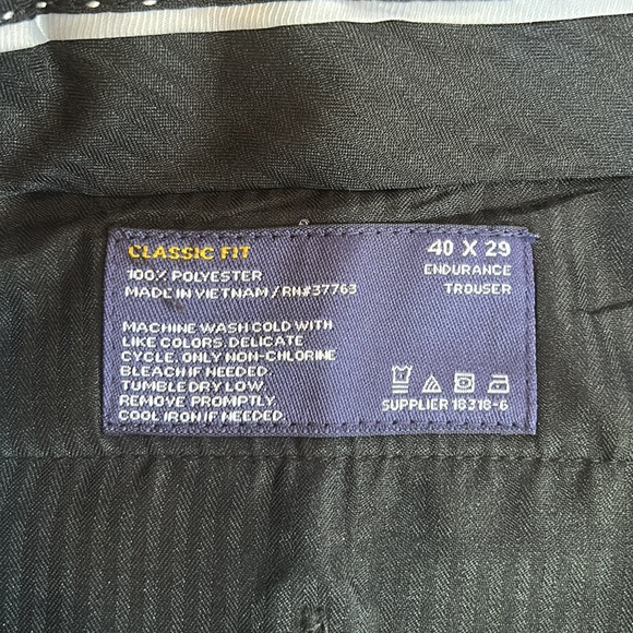 NWT MEN STAFFORD CLASSIC FIT FLAT FRONT DRESS PANTS IN DARK OLIVE IN SIZE 42x29 - Picture 5 of 10